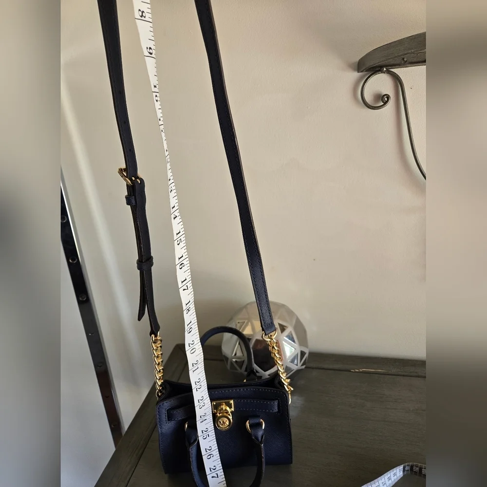 Michael Kors Mini Hamilton Crossbody Navy Blue/Gold
